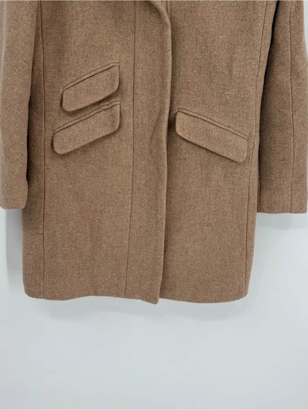 J. Crew Cocoon Coat Italian Stadium-Cloth Wool Blend Nello Gori Tan Size 2 - Picture 3 of 8